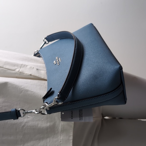 Coach CE584 Clara Leather Shoulder Crossbody Bag Silver/Light Mist (Firm Price) - Picture 4 of 16